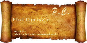 Plel Ciprián névjegykártya